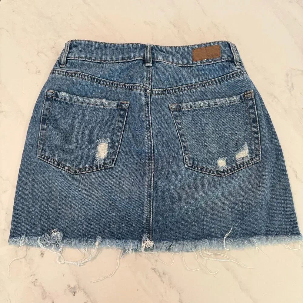 Garage Denim Mini Skirt XS Y2K Coastal Cowgirl Urban Indie Sleaze